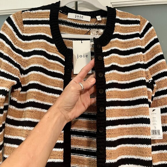 Joie Omer Stripe Long Sleeve Midi Sweater Dress Size M - Picture 6 of 10